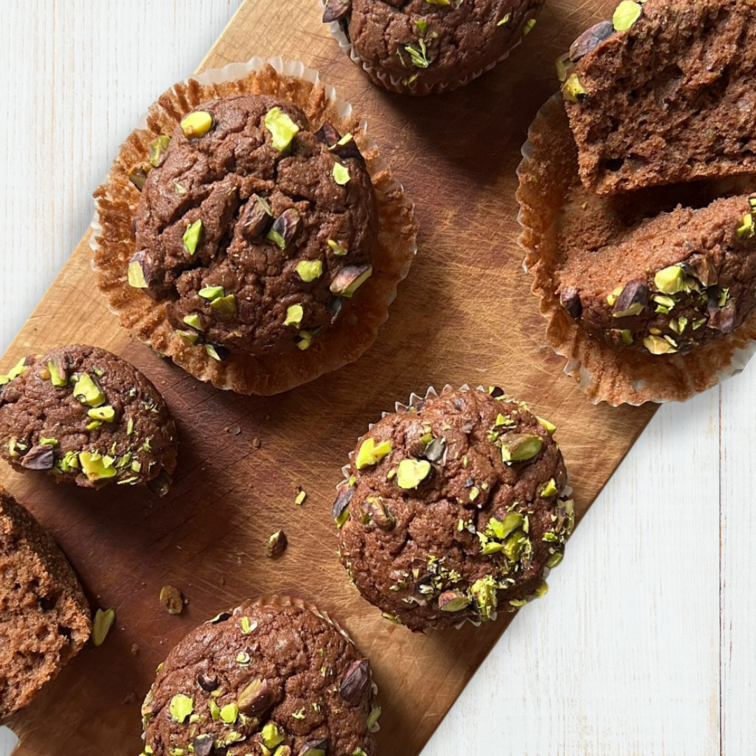 ricetta muffins al cioccolato e granella di pistacchio a basso indice glicemico