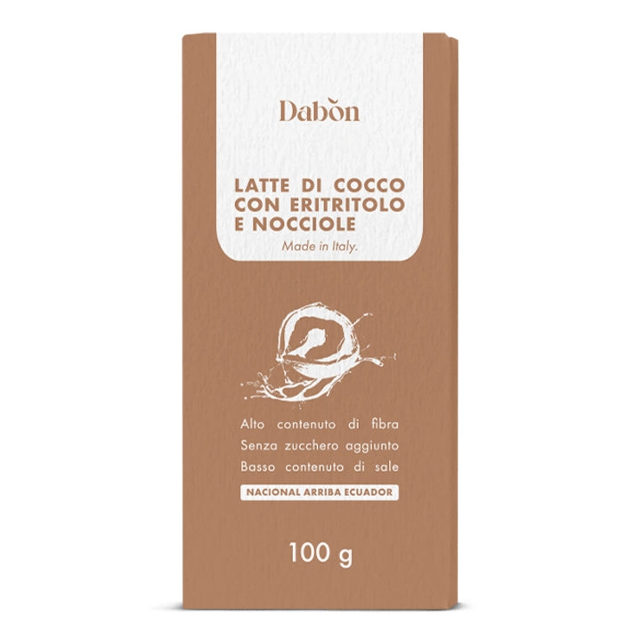 Tavoletta Cioccolato al Latte di Cocco con Nocciole intere